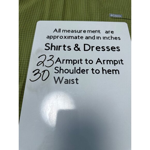 Columbia Mens Omni-Shade Green Plaid Button-Up Short Sleeve Shirt L - Picture 11 of 11